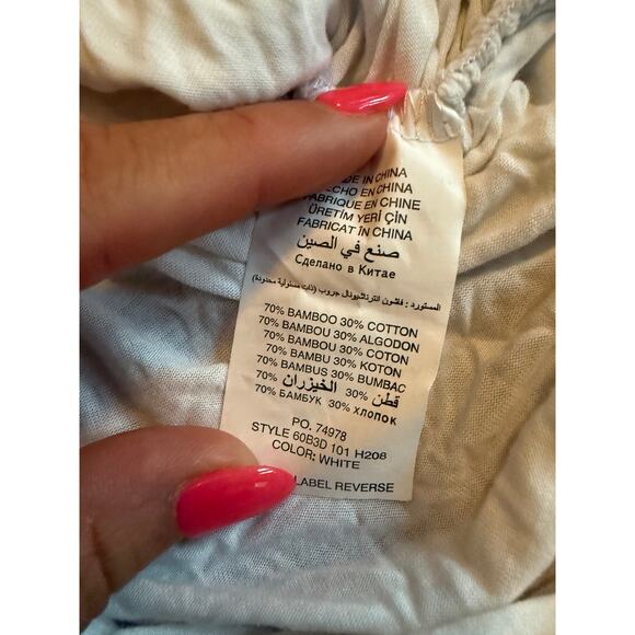 NWT Bebe Vintage White One Shoulder Asymmetrical Ruched Top S - Picture 5 of 5